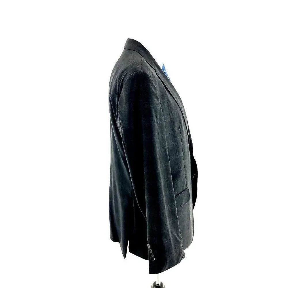 Hugo‎ Boss Marzotto Super 110s 2 Button Blazer 40S Gray Plaid Jackson Lenon2